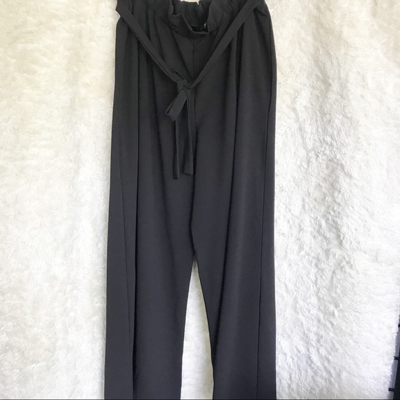 Missguided Pants - Missguided Curve Paper Bag Wide Leg Trousers